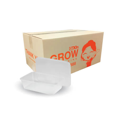 กล่องพลาสติกใส่อาหาร GROW PACK สีใส 650 มล. ขนาด 10.8X16X4.5 CM. (300ชุด/ลัง)_0